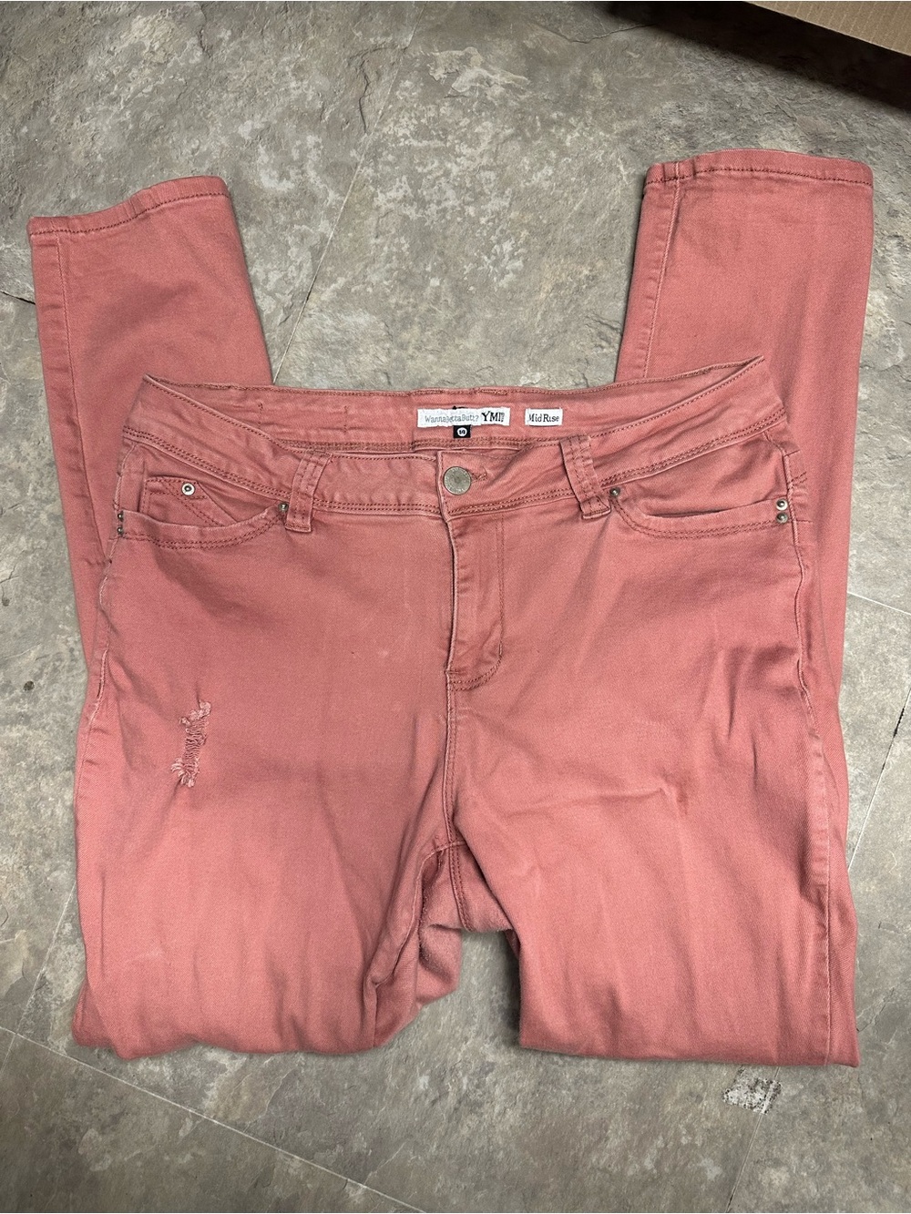YMI Mid-Rise Skinny Jeans in Dusty Rose